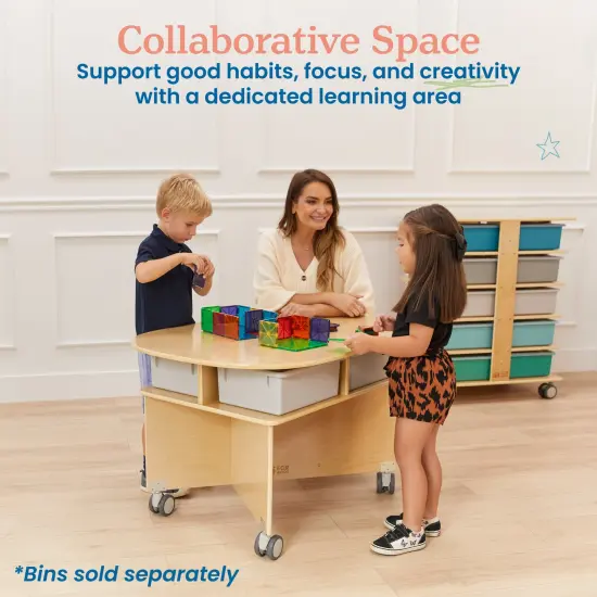 Collaboration Table, Kids Furniture Natural {3}
