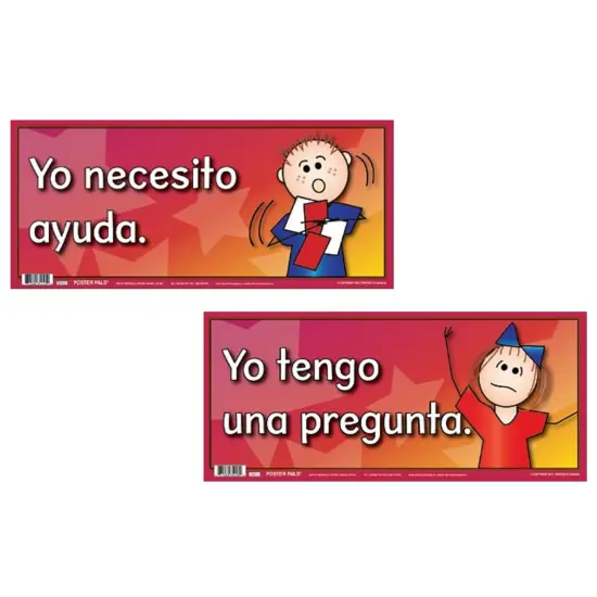 Poster Pals Spanish Educational & Language Teaching Anchor phrase Posters, colorful charts, Classroom Decoration and instruction, 12 Poster Set {6}