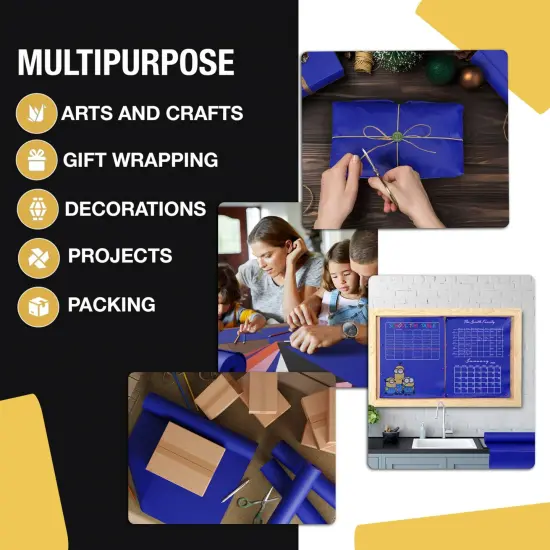 Kraft Paper Roll 36" X 1320" (110' Ft) Colored Paper Roll - Packing Paper Roll - Craft Supplies - Kraft Wrapping Paper Perfect as Shipping Paper Craft Paper Roll by Crown Display Blue {3}