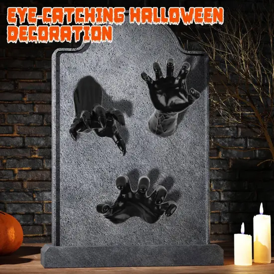 3Pcs Creepy Reaching Hands With Lighted Candles Wall Mounted Halloween Decoration Witch Devil Hand Aesthetic Goth Gothic Life-Sized Horror Hands Hanging Sculpture {2}