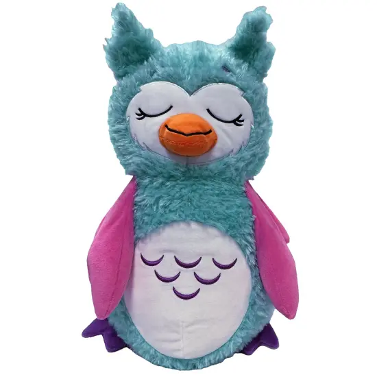 Happy Nappers: Adorable Storables - Owl - Teal & Pink - 8&rdquo; Character Box & Surprise 8&rdquo; Plush Toy w/ Weighted Paws, Square Storage Bin, Kids Age 1+ {3}