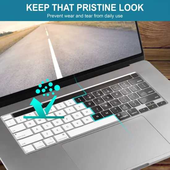 Insten Keyboard Cover Protector Compatible with 2020 Macbook Pro 13", Ultra Thin Silicone Skin, Tactile Feeling, Anti-Dust, White {3}