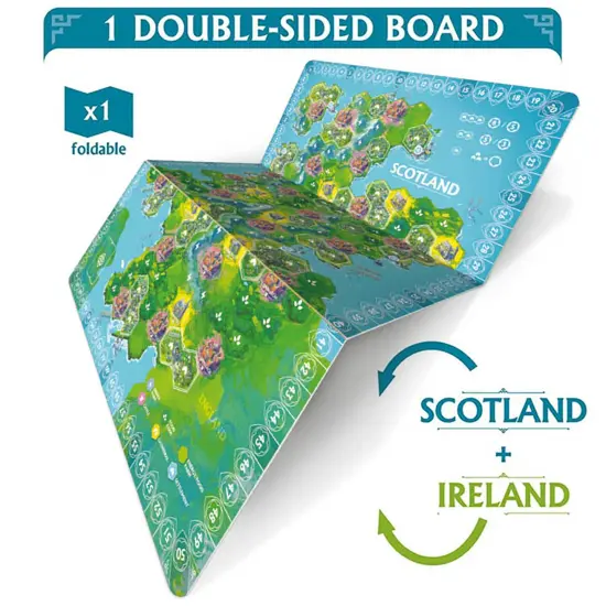 Mighty Boards: Rebirth - Tile Laying Board Game, Double-Sided Board Scotland-Ireland, Eurogame Set In A Lush & Hopeful Future, Age 10+, 2 to 4 Players {3}