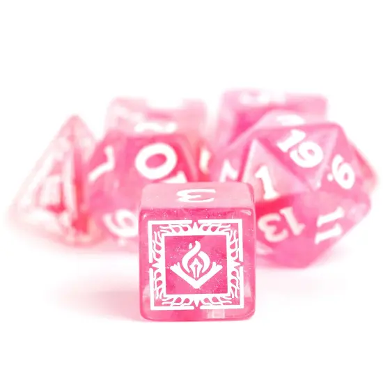 Dungeons & Dragons: D&D Adventure Dice: Wizard - Fuchsia - 16pc RPG Set, Class Symbols, Roleplaying Game Accessory, Sirius Dice, Officially Licensed {7}