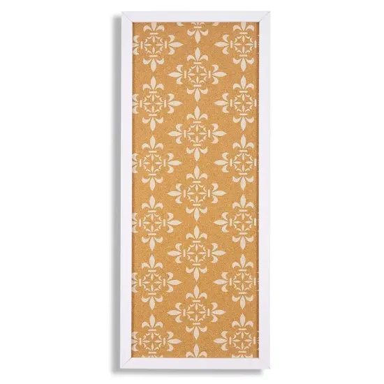 Juvale Cork Bulletin Board - 10 x 24 inch with White Frame, Decorative Rectangle Hanging Pin Board for Office, Bedroom, Home Decor, Message Brown {1}