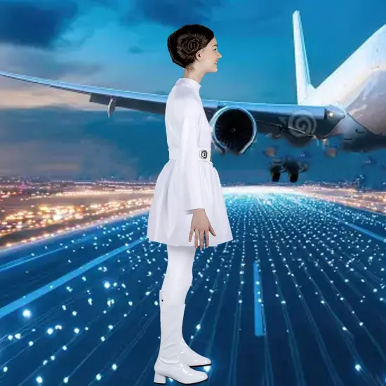 Kids Princess Leia Classic Costume, Star Wars White Dress with Belt {4}