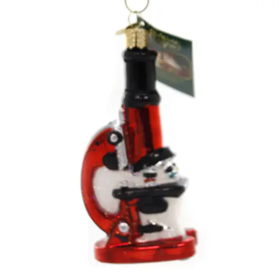 Old World Christmas 4.75 In Microscope Tree Ornament , Minute Organisms Red {2}