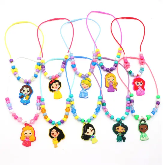 Tara Toy: Deluxe Sparkling Necklace Activity Set - Disney Princess - 520pc, DIY Jewelry Craft Kit, Create 10 Character Charm & Bead Necklaces, Kids 3+ {6}