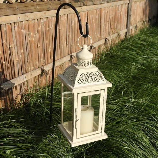 Lantern Decorative Indoor&Outdoor, 14.4'' Large Metal Candle Lanterns {5}