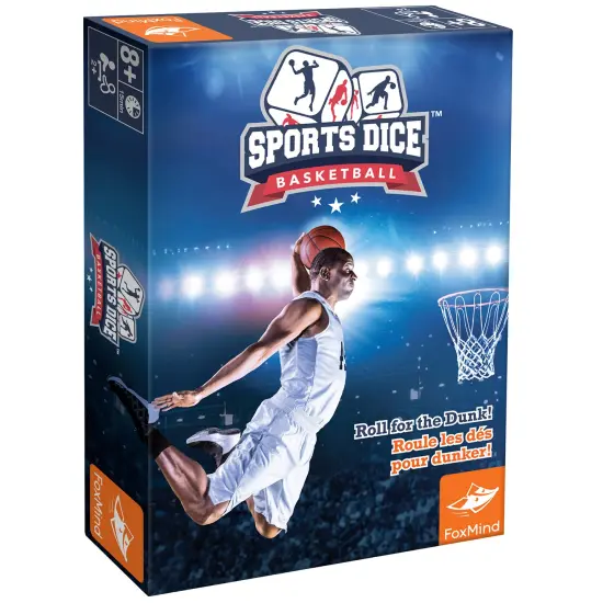 FoxMind Games: Sports Dice Basketball - Throw The Ball On Net & Dunk To Win, Rolling Board Game, Fun & Easy To Learn, Family-Kids Ages 8+ 2-4 Players {1}