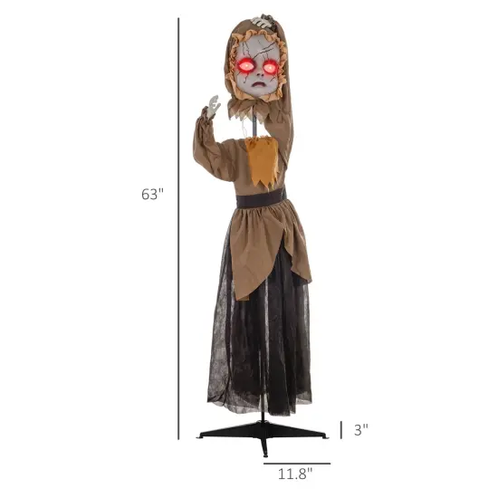 5.2' Life Size Doll with Simulated Wound Cracks, Outdoor Halloween Decoration Animatronic, Sound & Motion Activated {3}