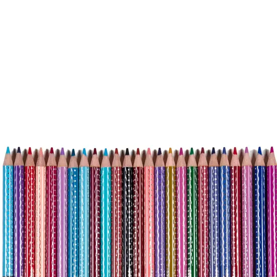 eeBoo: 25 Double-Sided Colored Pencils - Rainbow - 50 Vivid Colors, Stunning Canister, Silver Foil Accents, Artist Quality, Non-Toxic Art Supplies {7}