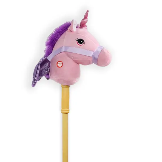 PonyLand Pink Unicorn Stick Horse with Sound Toy 28 Inch {6}