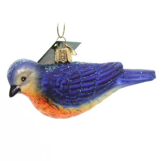 Old World Christmas 2.0 Inch Western Bluebird Tree Ornament , Ornament Happiness Blessings {1}