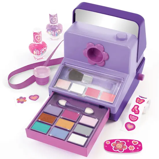 Make It Real: Instant Glam Cosmetic Case - 23pcs, Camera Shaped Makeup Case, Eyes-Lips-Face-Nails, Stickers To Decorate, Girls & Kids Ages 8+ {3}