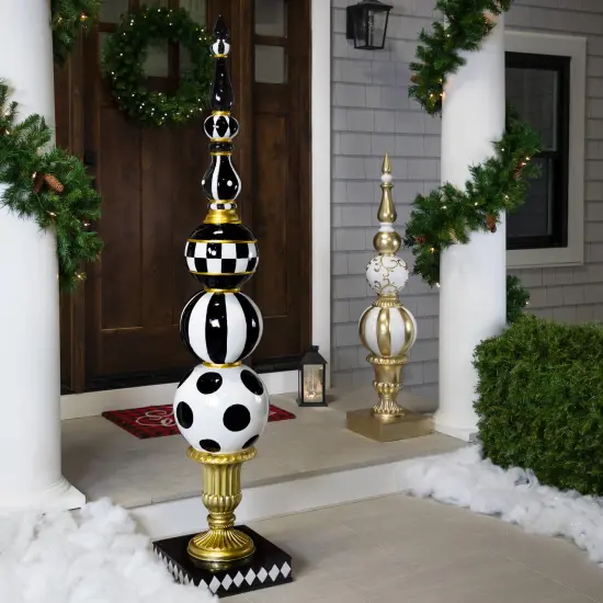 Northlight Commercial Size Ball Finial Christmas Decoration - 71.25" - Black and White {3}