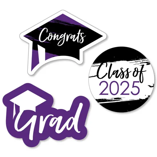 Big Dot of Happiness Purple 2025 Graduation Party - DIY Shaped Cut-Outs - 24 Count {1}