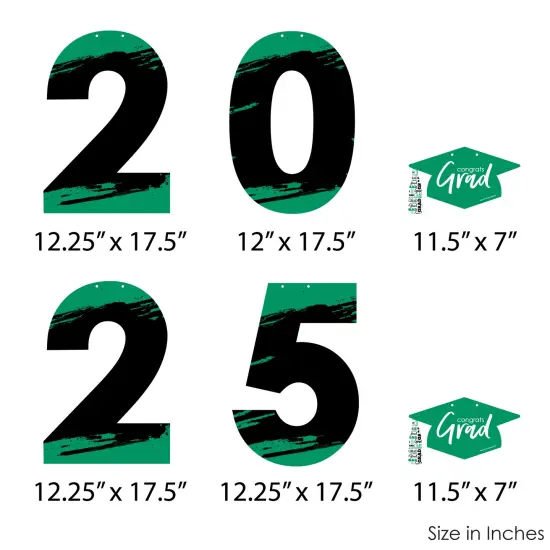 Big Dot of Happiness Green Grad - Best is Yet to Come - Large Green Graduation Party Decorations - 2025 - Outdoor Letter Banner {7}