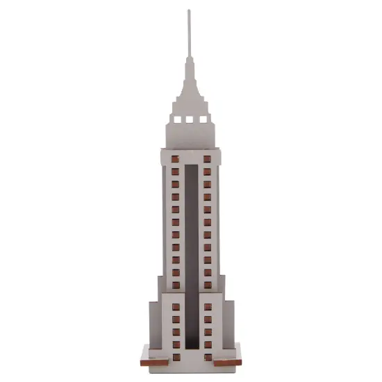 Little & Wood: Woodlet: Medium - Empire State Building - Grey, 3D Wooden Kit-Set, New York Landmark Puzzle, Pop Build Fun, Easy Assembly, Ages 6+ {3}
