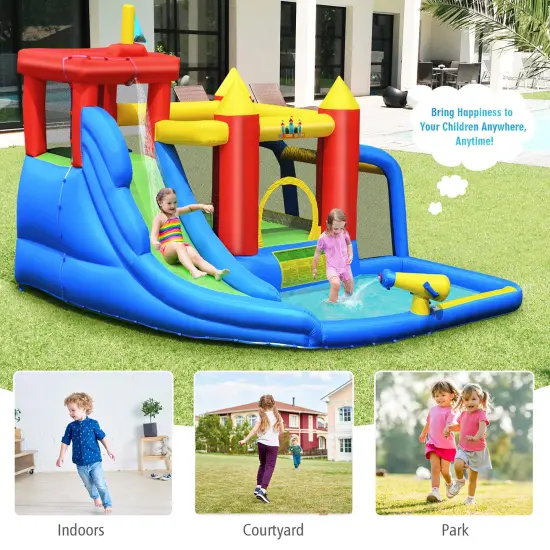 Costway Inflatable Bouncer Water Slide Bounce House Splash Pool {4}