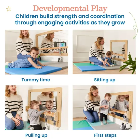 Wall-Mounted Coordination Mirror, Balance Mirror Natural {4}