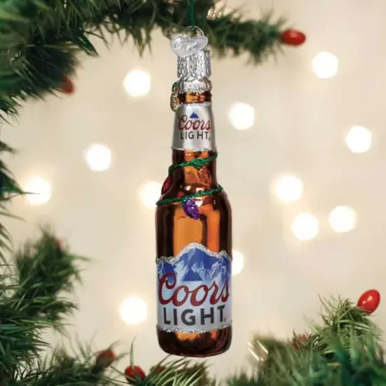 Old World Christmas 4.0 Inch Holiday Coors Light Longneck Christmas Tree Ornament , Ornament Beverage Beer Bottle Brown {3}