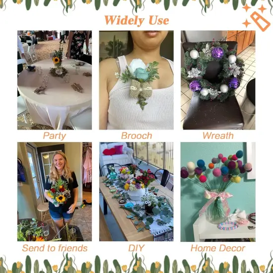 200 Pcs Floral Flower Stem Wire,16 Inch 22 Gauge Flower Paper Wrapped Wire,Green Crafting Floral Stem for Flower Arrangements DIY,Bouquent Stem Wrapping and Crafts {2}