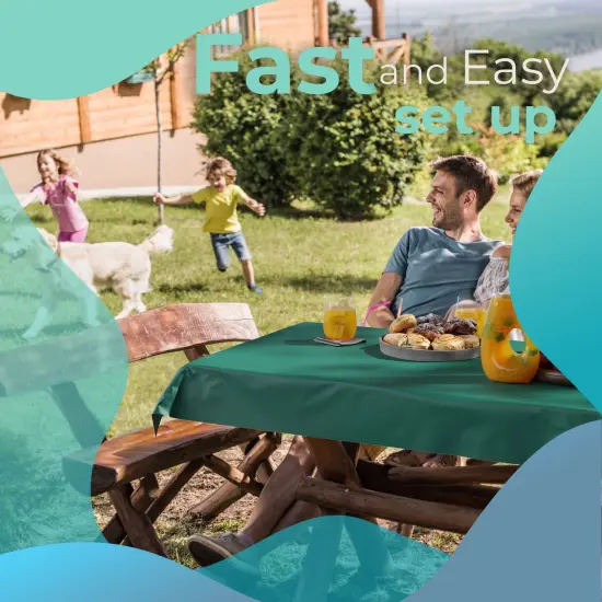 Exquisite Plastic Table Cover Roll &ndash; 40" x 100' Disposable Tablecloth Roll &ndash; Premium Thick 0.5 MIL Plastic Banquet Roll &ndash; Party Table Cover Roll for Events & Catering Green {2}