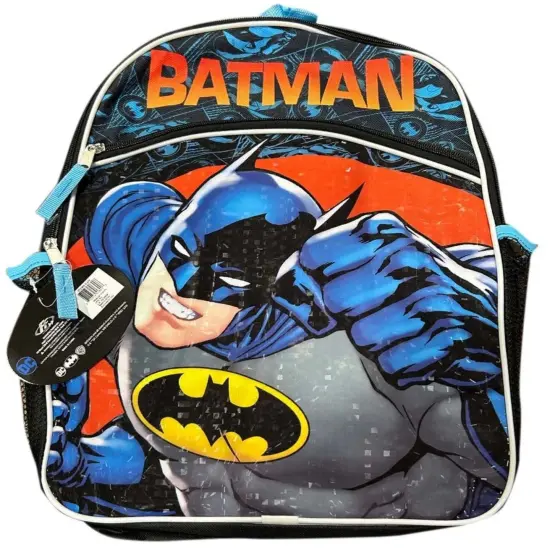 DC Comics Batman 16" Backpack with Side Mesh Pockets and front pocket {3}
