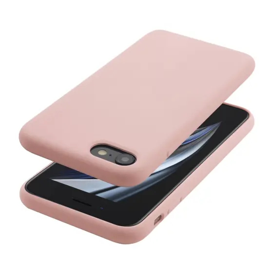 Liquid Silicone Case For iPhone SE 2020, Soft Touch Full Body Protection with Microfiber Lining Ultra Slim Gel Cover Sand Powder Pink, by Insten {7}