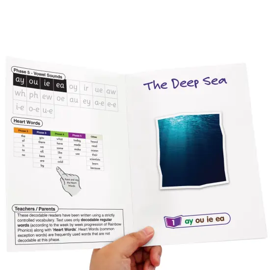 Junior Learning: Real World - Phase 5 - Non-Fiction Hi-Lo Decodables, 6 Books, Vowel Sounds, Week-By-Week Rainbow Phonics, Kids Reading Development {5}
