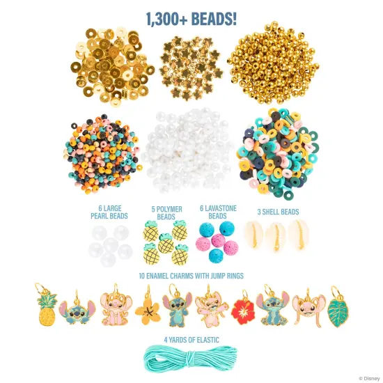 Fashion Angels: Disney Stitch: Cute & Feisty - DIY Jewelry Design Kit, Craft & Make 10 Colorful Charm Bracelets, Pineapple-Shell-Lava Beads, Kids 8+ {5}