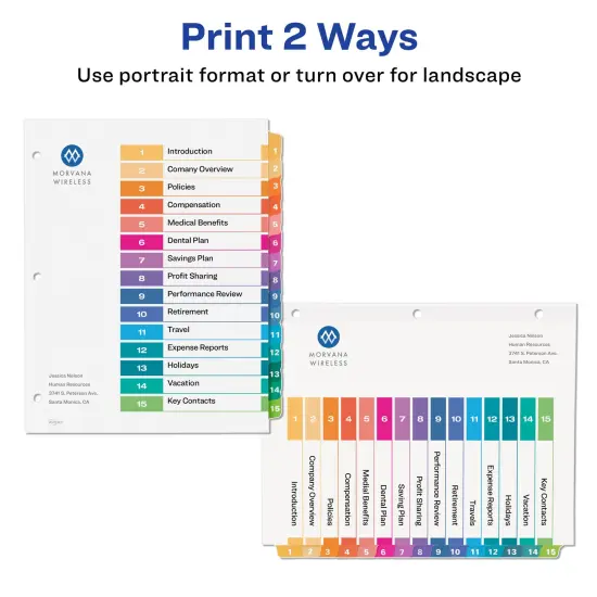 Avery Ready Index 15 Tab Binder Dividers, Customizable Table of Contents, Multicolor Tabs, 6 Sets (11197) {3}
