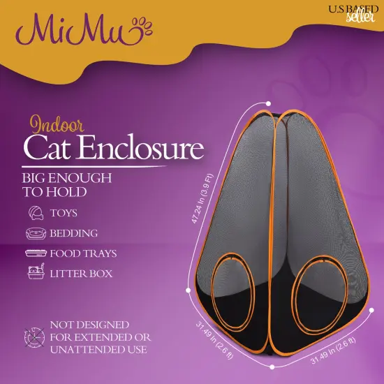 MiMu Dog Playpen Outdoor 4 in 1 Cat Tent with Exercise Tunnel - Pop Up Enclosure {5}