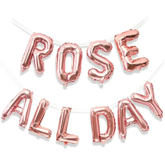 Sparkle and Bash Ros&eacute; All Day Balloons, Party Decorations - Rose Gold Foil, 16 Inches Pink {1}