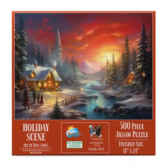 Sunsout Holiday Scene 500 pc Christmas Jigsaw Puzzle 27054 {3}