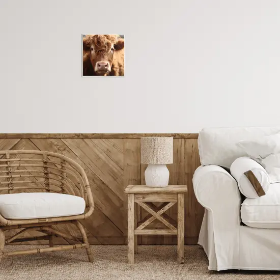 Stupell Industries Close Up Furry Cow Portrait Wall Plaque Design by Heidi Kuntz {1}