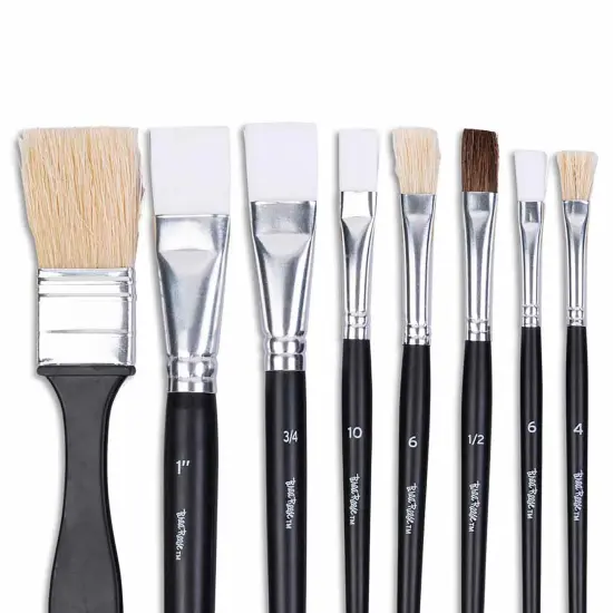 Brea Reese: Brush Set: Value Pack - 25pc - Premium Natural Boar Bristles, Storage Pouch, Perfect for Watercolor & Acrylic Paints, Adult Art Supplies {6}