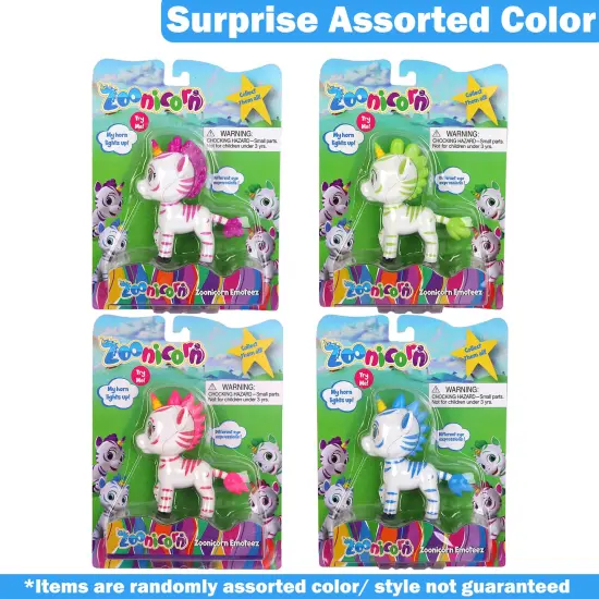 Zoonicorn: Emoteez - Surprise Assorted Character (Aliel, Ene, Promi OR Valeo) - 4" Miniature Toy Figure, Light-Up Horn, Unique Eye Expressions, Kid 3+ {4}