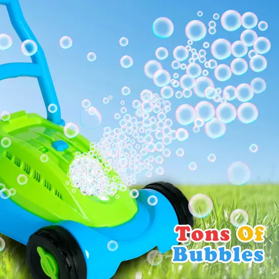 Easy Playhouse: Lawn Mower Bubble Machine - Lights & Sounds, Push-Pull Yard Work Toy, Automatic Blower, Bubble Solution, Outdoor Pretend Play, Kids 3+ {5}