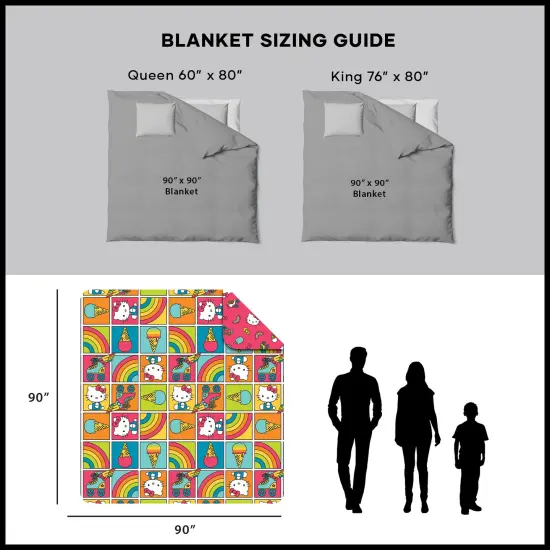 Sanrio Hello Kitty and Friends Quilted Blanket Rainbow Red {5}