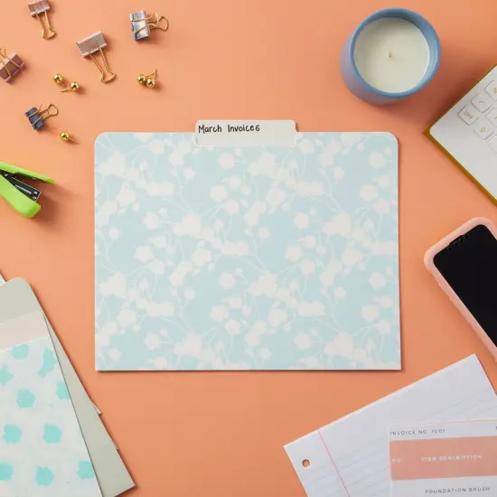 Juvale 12-Pack Pretty Pastel Decorative File Folders for Women and Girls, Cute Classroom Supplies, Office, Organization Letter Size, 1/3 Cut Tabs, 12 Assorted Patterns and Solids (11.5x9.5 In) {2}