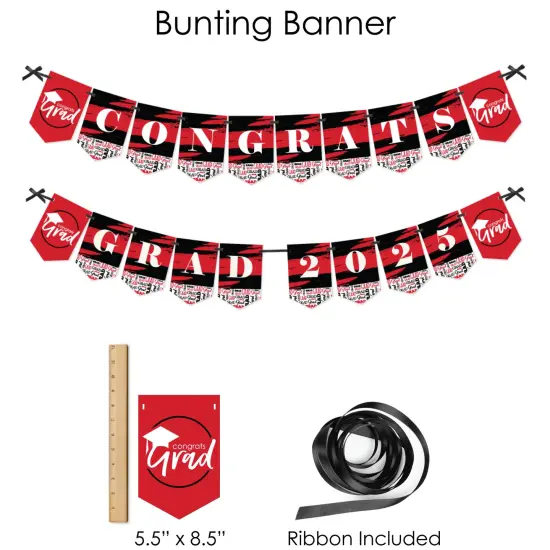 Big Dot of Happiness 2025 Red Graduation Party Supplies - 387 Piece Decoration Kit - Fundle Bundle {4}