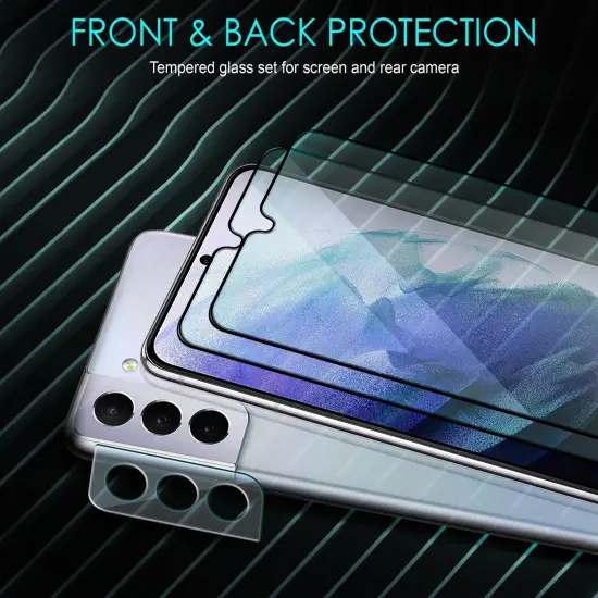 Insten 2+1 Pack Screen Protector For Samsung Galaxy S21 Plus 5G (6.7 Inch) Tempered Glass Clear Cover with Camera Lens Protector, Alignment Frame, Case Friendly, Anti-Scratch {2}