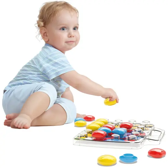 Quercetti: Fantacolor Baby - 33pc Button Color Matching Game, 3D Mosaic Pegboard Image Toy, STEM Preschool Learn & Play Activity, Toddler-Kids 18mo+ {4}