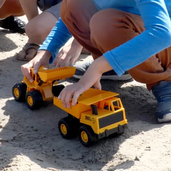 Mighty Wheels: 2 Pack Construction Vehicles - 7" Dump Truck & Front Loader - Value Pack, Load & Haul Toy Set, Durable Indoor-Outdoor Play, Kids Age 3+ {7}