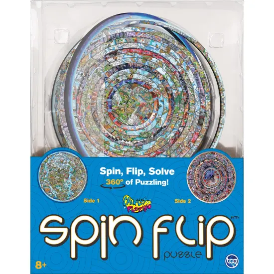 Spin Flip Puzzle: Charles Fazzino- 14 Rings - 2-In-1: Double-Sided Puzzle, Spin-Flip-Solve, 360 Degress Of Puzzling, Fidget Toy, Adults & Kids 8+ {7}