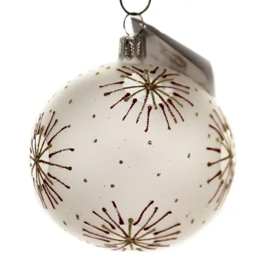 Golden Bell Collection 3.25 In Red & Gold Starburst Christmas Tree Ornament , Christmas Decor Ornament July 4Th Christmas White {1}