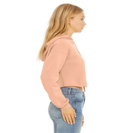 Bella + Canvas&reg; Ladies Cropped Fleece Hoodie WHITE {3}