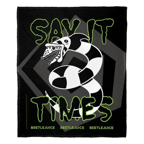 Warner Brothers Beetlejuice Silk Touch Throw Blanket Say It Three Times {1}